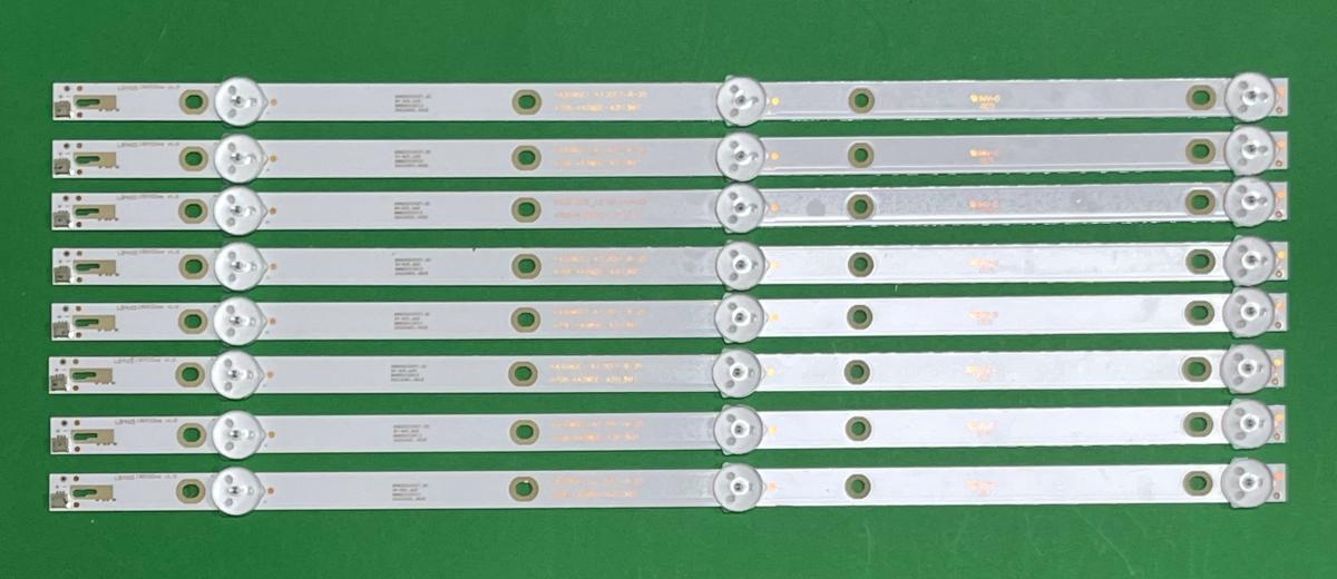 Led backlight strip for tv PHILIPS 43" set 8pcs X K430WDC1 A3 / 4708-K43WDC-A1113N11 , 3LED , 389MM , 6V