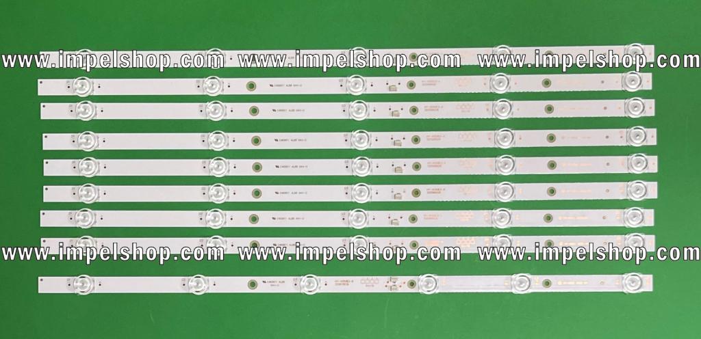Led backlight strip for tv ASANO 55" set 9pcs , 8pcs X HY-A550E3-A , 4LED , 3V , 520MM & 1pcs X HY-A550E3-B , 5LED , 3V , 520MM