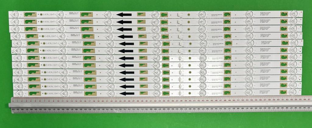 Led backlight strip for tv XIAOMI 65" set 12pcs X 65D3000 7*12 65HR332M07A5 V1 HBH-L2 4C-LB650T-HRP , 7LED , 3V , 652MM ,