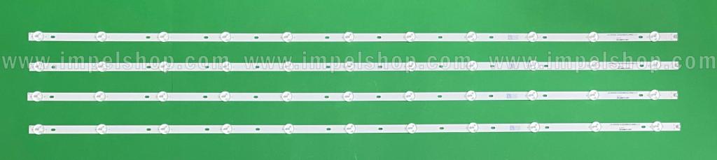 Led backlight strip for tv PHILIPS 50" set 4pcs X LB-DM3030-GJD3X3504X11AM92-1-Y LBM500M1101 , 11LED , 972MM
